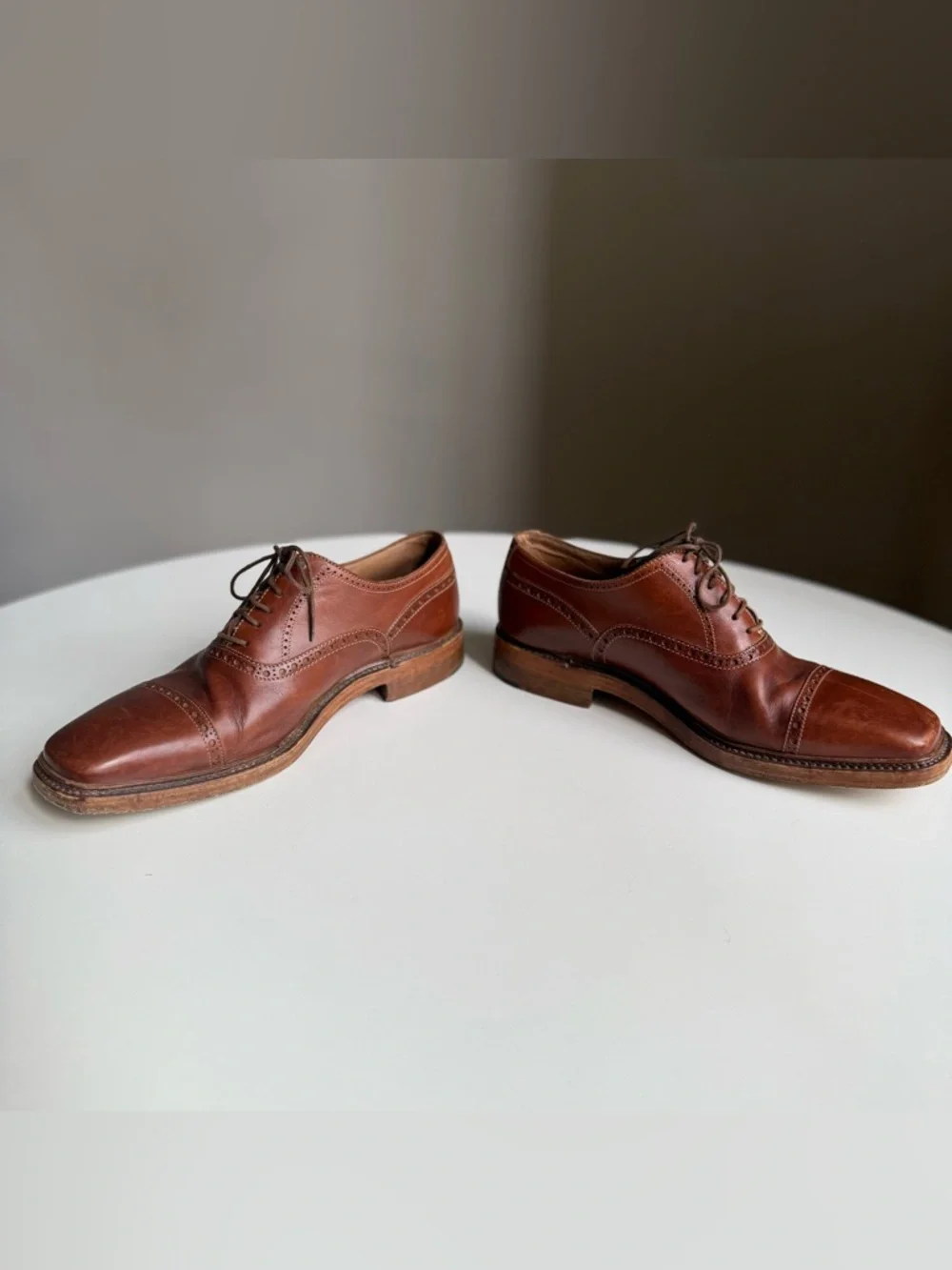 To Boot New York Derrick 9 1/2 Hand Made Italy Brown Leather Oxford Dress Shoes